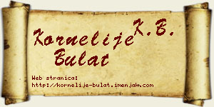 Kornelije Bulat vizit kartica